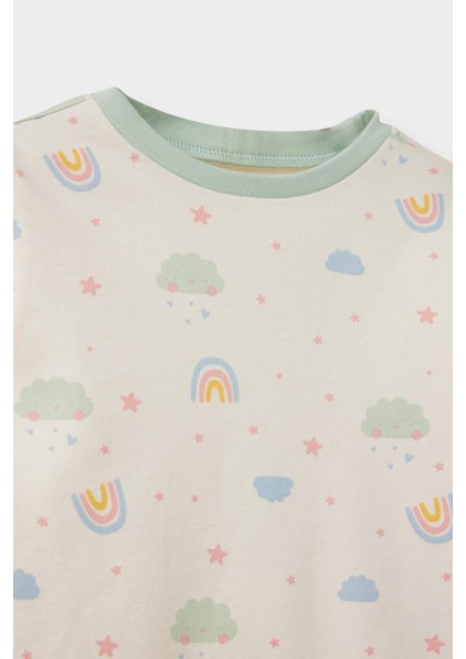 Kız Bebek 4'lü Pijama Takımı Baskılı Uzun Kollu Üst Uzun Alt F0633A525AU