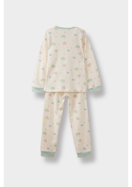 Kız Bebek 4'lü Pijama Takımı Baskılı Uzun Kollu Üst Uzun Alt F0633A525AU