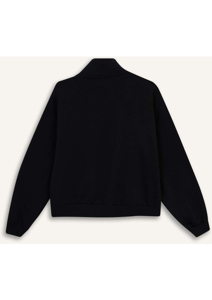 Relax Fit Kolej Yaka Baskılı Bomber Hırka F0310AX25AU