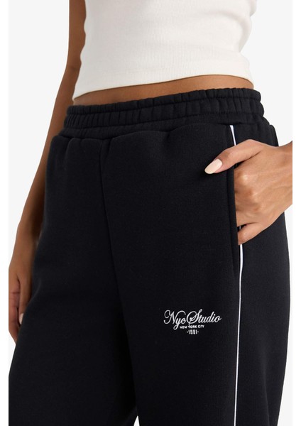 Straight Fit Baskılı Beli Lastikli Eşofman Altı F0314AX25AU