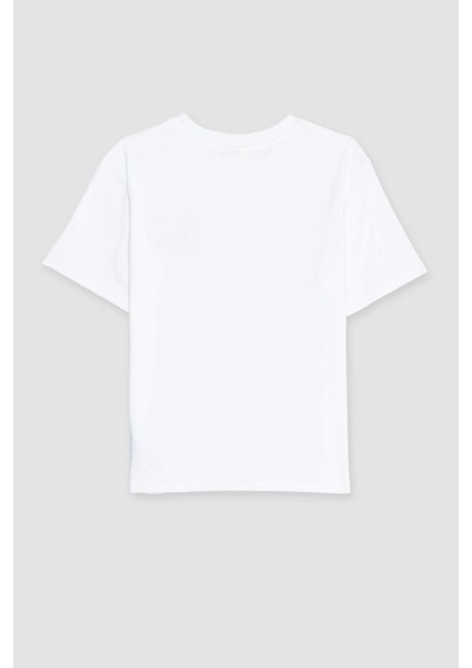 Erkek Çocuk Bisiklet Yaka Baskılı Kısa Kollu Tişört F2572A825SM