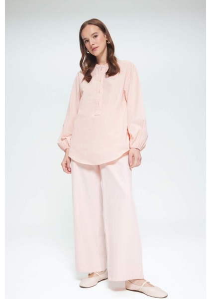 Wide Leg Keten Karışımlı Geniş Paça Pantolon F1345AX25SM