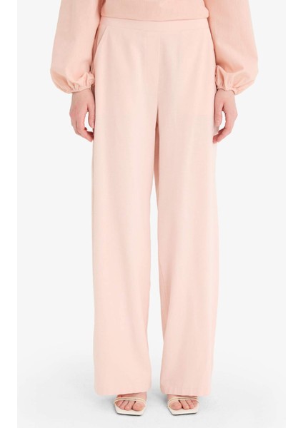 Wide Leg Keten Karışımlı Geniş Paça Pantolon F1345AX25SM
