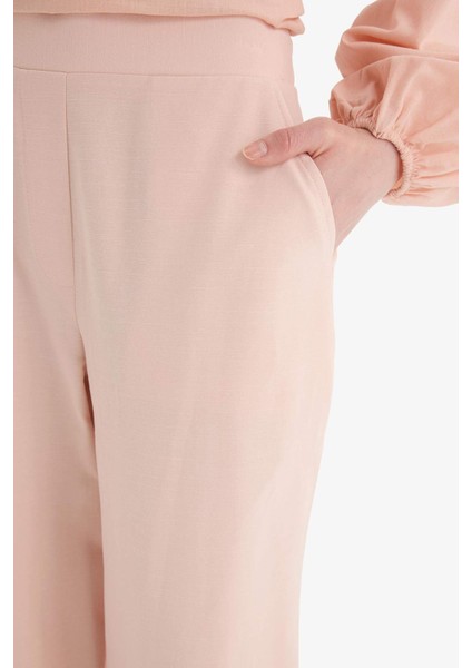 Wide Leg Keten Karışımlı Geniş Paça Pantolon F1345AX25SM