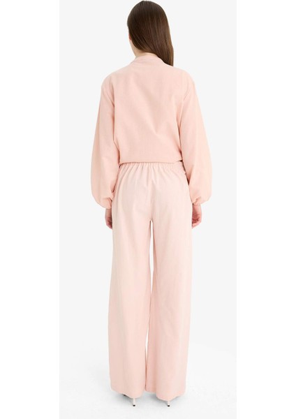 Wide Leg Keten Karışımlı Geniş Paça Pantolon F1345AX25SM