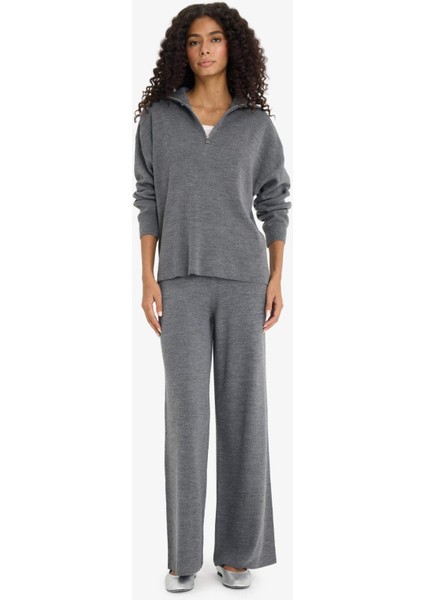 Wide Leg Geniş Bol Paça Triko Pantolon F2918AX25AU