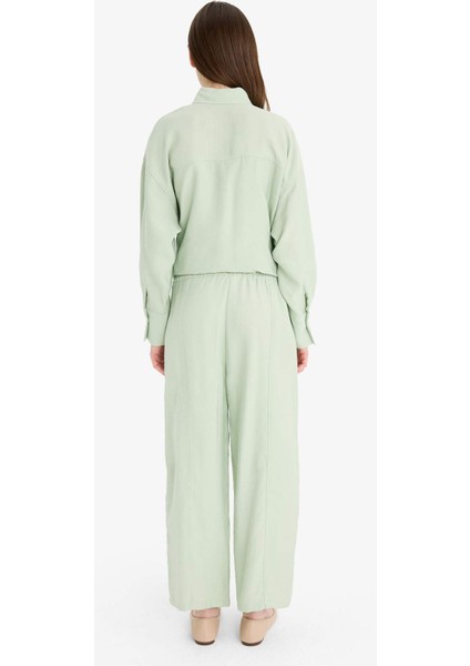 Beli Lastikli Basic Düz Modal Harem Pantolon F1370AX25SM