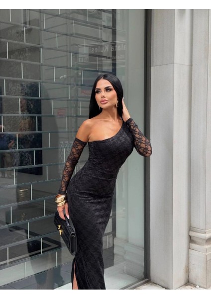 Seyyar Kol Detaylı Uzun Elbise modelleri