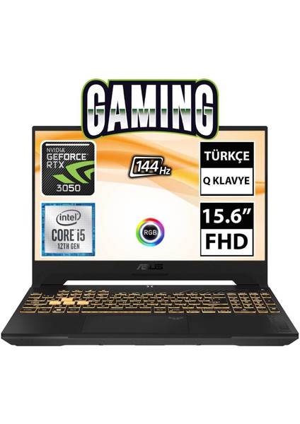 Tuf Gaming F15 FX507ZC4-HN205 I5-12500H 8gb Ram 512GB SSD 4gb RTX3050 15.6 Inç Fhd 144Hz Taşınabilir Bilgisayar