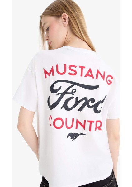 Ford Motor Company Oversize Geniş Kalıp Sırt Baskılı Kısa Kollu Tişört F2399AX25SM