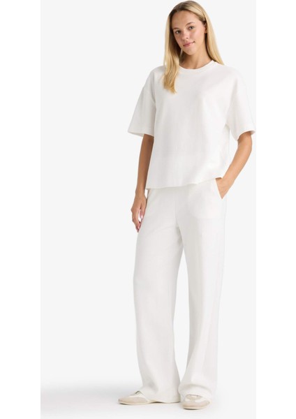 Straight Fit Geniş Bol Paça Basic Düz Cepli Eşofman Altı D3759AX25AU