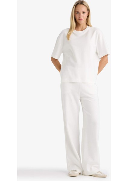 Straight Fit Geniş Bol Paça Basic Düz Cepli Eşofman Altı D3759AX25AU