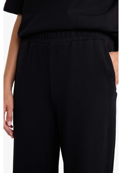 Wide Leg Geniş Paça Eşofman Altı Beli Lastikli Cepli Basic Düz D3759AX25AU