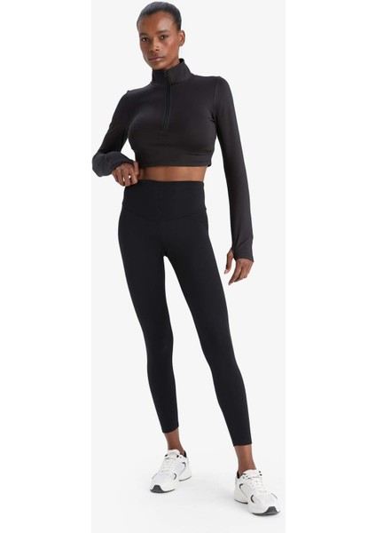 Fit Yüksek Bel Beli Saran Toparlayıcı Esnek Premium Sporcu Tayt