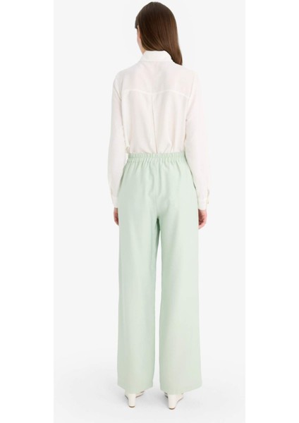 Wide Leg Basic Düz Geniş Paça Pantolon E7979AX25SM