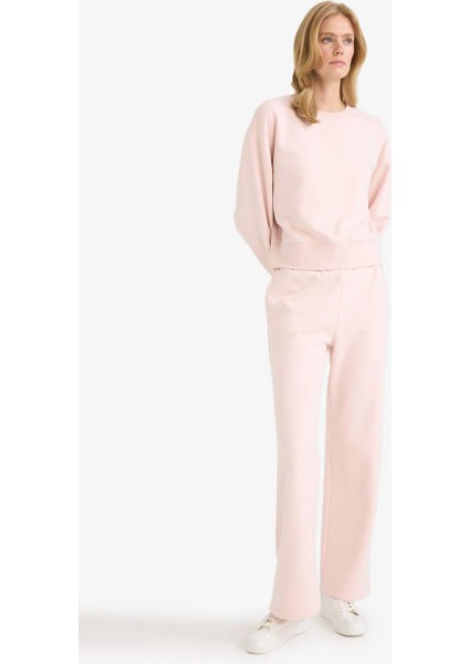 Straight Fit Basic Düz Cepli Yüksek Bel Eşofman Altı B8571AX25AU