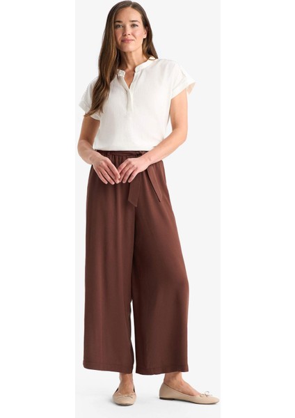 Culotte Geniş Paça Krinkıl Viskon Kapri C9565AX25SM
