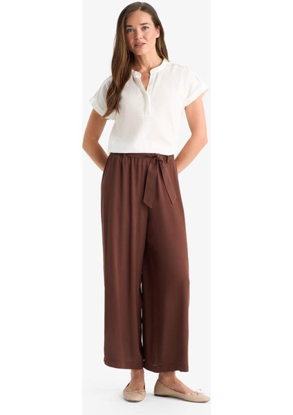 Culotte Geniş Paça Krinkıl Viskon Kapri C9565AX25SM