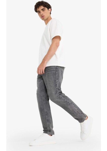 %100 Pamuk 90's Slim Fit Dar Kalıp Yüksek Bel Dar Paça Jean Pantolon F2981AX25AU