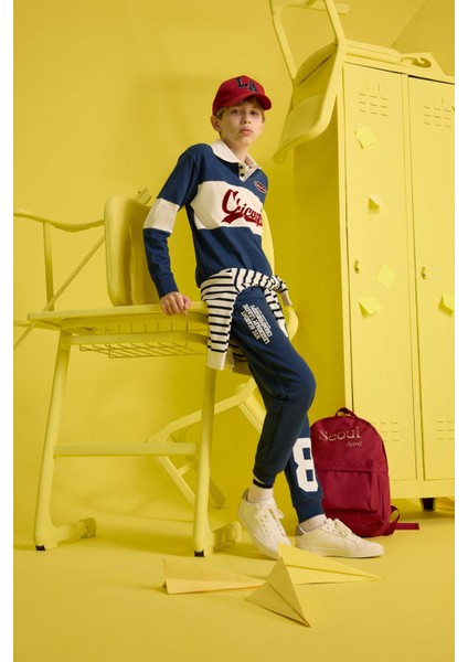 Erkek Çocuk Beli Lastikli Baskılı Eşofman Altı F2715A825WN