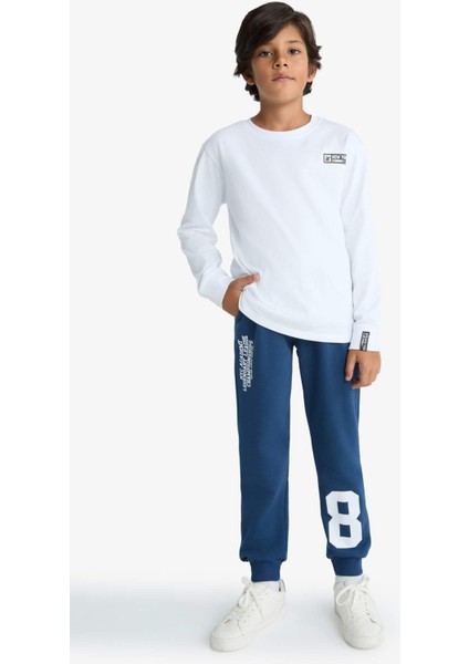 Erkek Çocuk Beli Lastikli Baskılı Eşofman Altı F2715A825WN