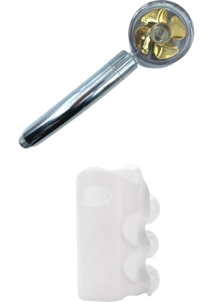 360° Döner Turbo Pervaneli Duş Başlığı ve Vakumlu Askı Tutucu