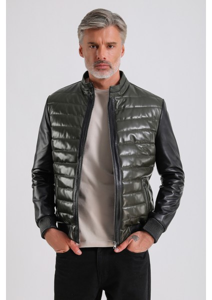 Yamal Erkek Hakiki Şişme Deri Mont