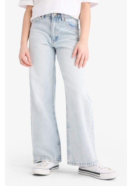 Kız Çocuk Straight Wide Jean Pantolon
