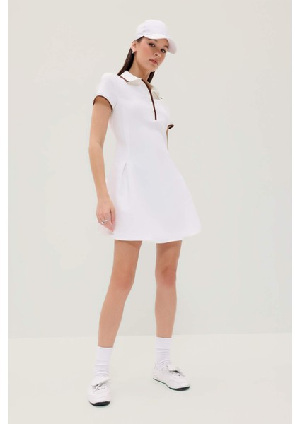 Polo Yaka Kısa Kollu Mini Yazlık Elbise