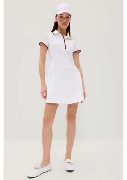 Polo Yaka Kısa Kollu Mini Yazlık Elbise