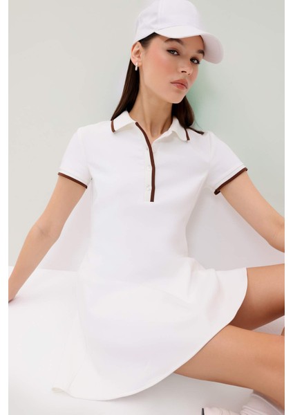 Polo Yaka Kısa Kollu Mini Yazlık Elbise