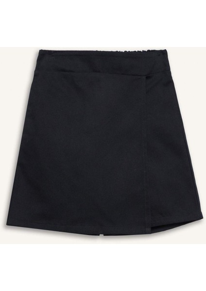 Kız Çocuk Okul Beli Lastikli Gabardin Şort Etek F1434A825AU