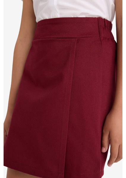 Kız Çocuk Okul Beli Lastikli Gabardin Şort Etek F1434A825AU