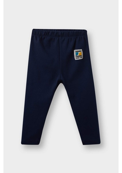 Erkek Bebek 2'li Takım Etiket Baskılı Sweatshirt Eşofman Altı F1589A525AU