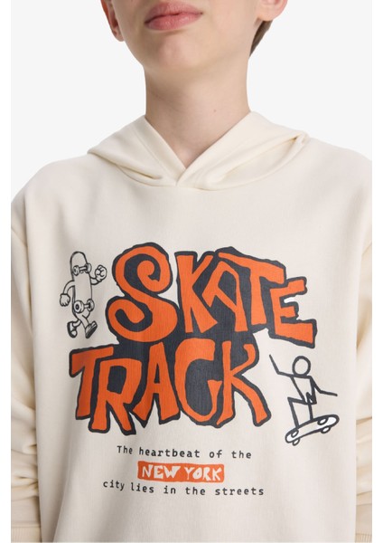 Erkek Çocuk Kapüşonlu Baskılı Sweatshirt F2844A825AU