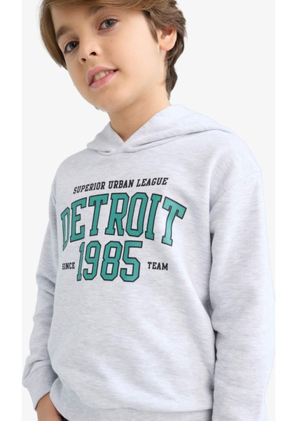 Erkek Çocuk Kapüşonlu Baskılı Sweatshirt F2846A825AU