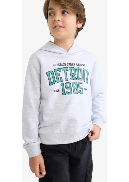 Erkek Çocuk Kapüşonlu Baskılı Sweatshirt F2846A825AU