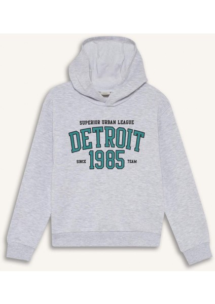 Erkek Çocuk Kapüşonlu Baskılı Sweatshirt F2846A825AU