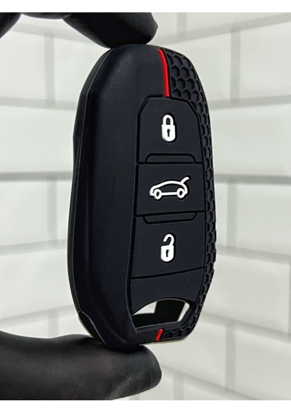 Citroen C3 C4 Cactus C4 Picasso C3 Aircross C5 Aircross Jumpy Petek Desenli Silikon Anahtar Kılıfı