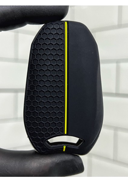 Peugeot 208 308 408 508 2008 3008 5008 Petek Desenli Smart Anahtar Kılıfı Siyah Sarı fırsatları