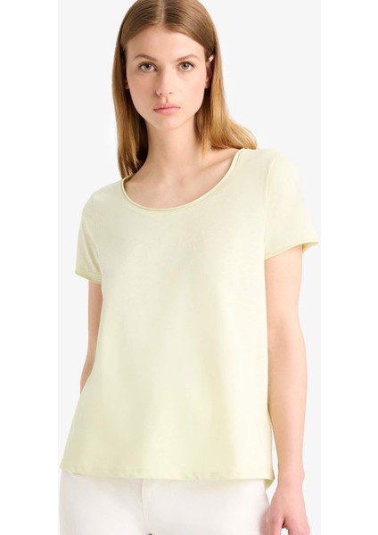 Regular Fit Yuvarlak Yaka Basic Düz Kısa Kollu Tişört K1508AZ25SM