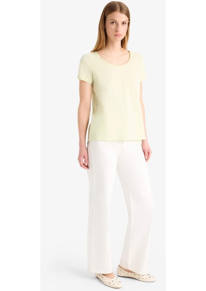 Regular Fit Yuvarlak Yaka Basic Düz Kısa Kollu Tişört K1508AZ25SM