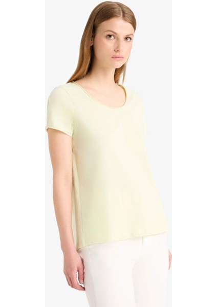 Regular Fit Yuvarlak Yaka Basic Düz Kısa Kollu Tişört K1508AZ25SM