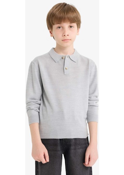 Erkek Çocuk Okul Polo Yaka Kazak F3739A825AU