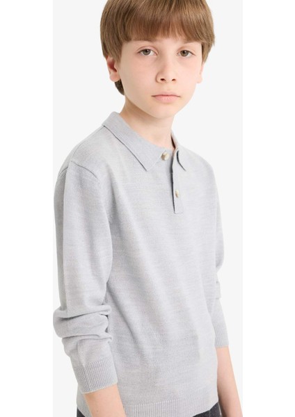 Erkek Çocuk Okul Polo Yaka Kazak F3739A825AU