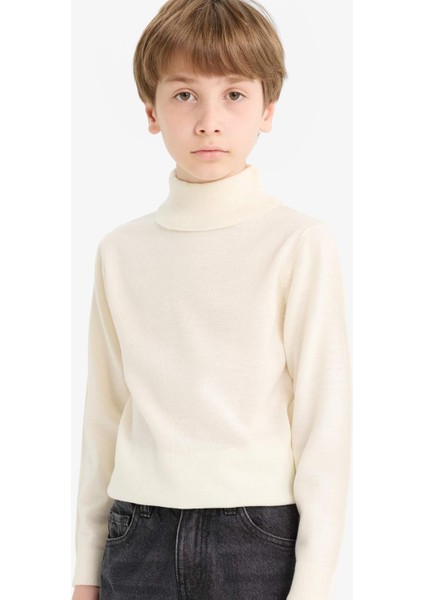 Erkek Çocuk Okul Yarım Balıkçı Yaka Triko Kazak F3737A825AU