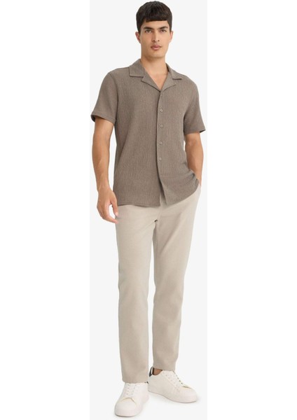 Jogger Fit Beli Bağcıklı Lastikli Cepli Pamuklu Dokulu Pantolon F3269AX25AU