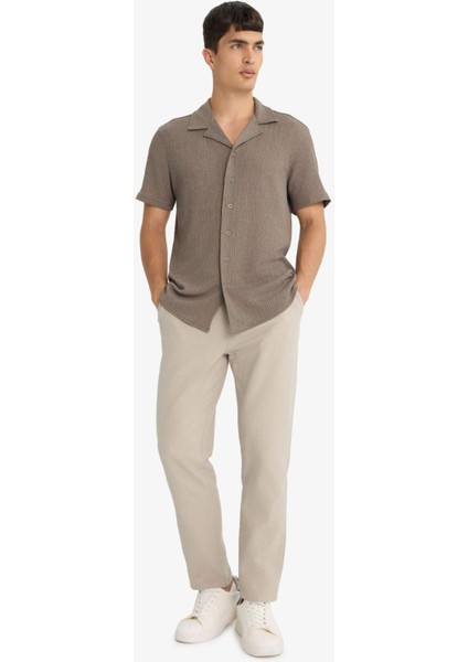 Jogger Fit Beli Bağcıklı Lastikli Cepli Pamuklu Dokulu Pantolon F3269AX25AU