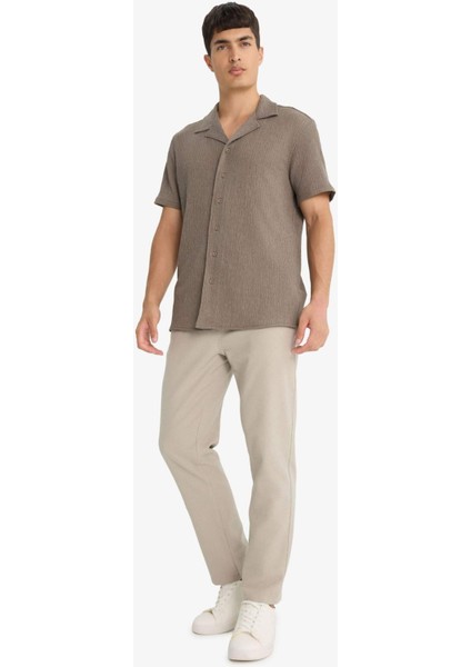 Jogger Fit Beli Bağcıklı Lastikli Cepli Pamuklu Dokulu Pantolon F3269AX25AU