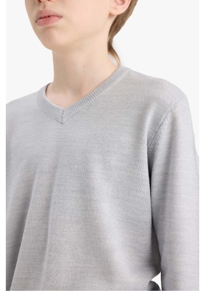 Erkek Çocuk Okul V Yaka Triko Kazak F3733A825AU